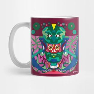 reina roja, the mayan red queen in ecopop pattern mandala Mug